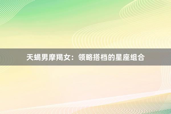 天蝎男摩羯女：领略搭档的星座组合